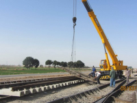 Switch installation and welding of Northeast railway track
