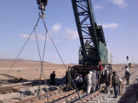 Switch installation and welding of Northeast railway track