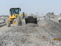 Switch installation and welding of Northeast railway track