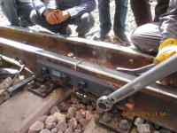 Switch installation and welding of Northeast railway track