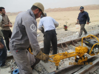 Switch installation and welding of Northeast railway track
