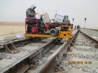 Switch installation and welding of Northeast railway track